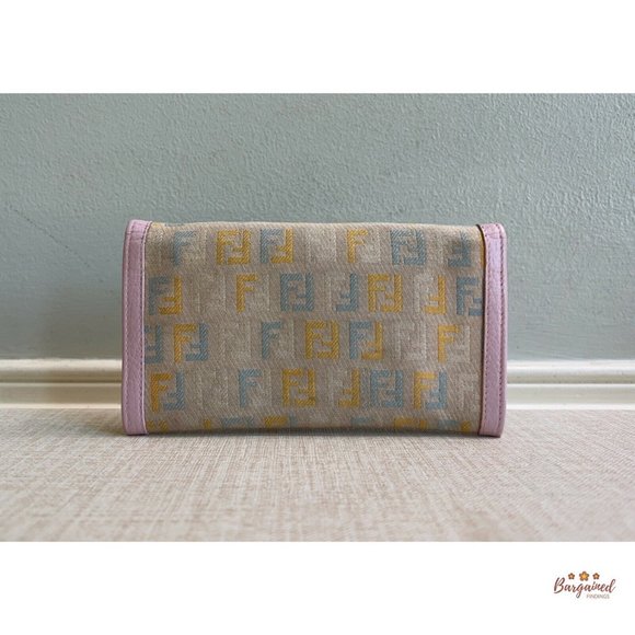 Authentic Fendi Multicolor Canvas Leather Zucchino Long Bifold Wallet - 8M0179 - Picture 3 of 16